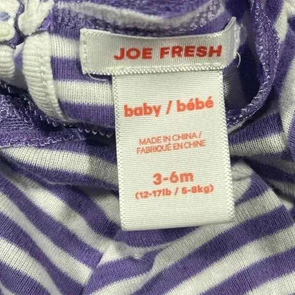 4/$20 Joe Fresh  Purple Striped Onesie - Picture 4 of 4